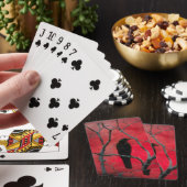 fluwelen rode nachtkraai pokerkaarten (Insitu)