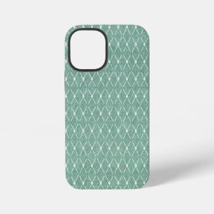 Fluwelen roosterpatroon in mintgroen iPhone 12 mini hoesje