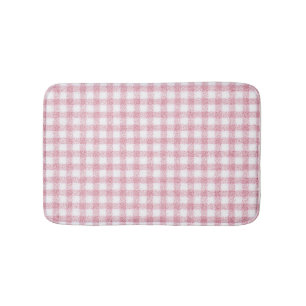 Fluwelen roze en witte Gingham charme Badmat