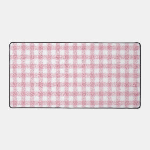 Fluwelen roze en witte Gingham charme Bureaumat