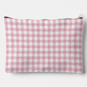 Fluwelen roze en witte Gingham charme Etui