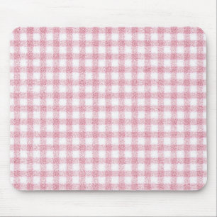 Fluwelen roze en witte Gingham charme Muismat