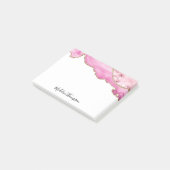 Fluwelen Roze Goud Agaat Geode Script Typografie Post-it® Notes (Schuin)