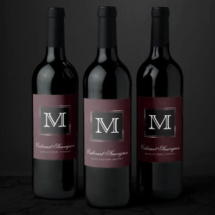 fluwelen wijngrunge Maroon Bordeaux Merlot Custo Wijn Etiket