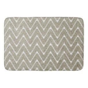 Fluwelen Zandbruin Chevron Patroon Badmat