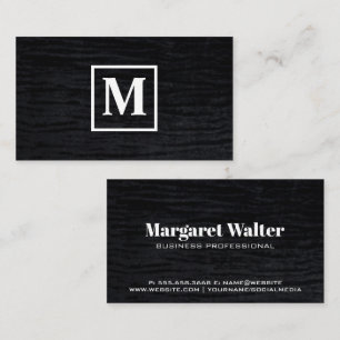Fluwelen Zwart met Monogram Square Visitekaartje