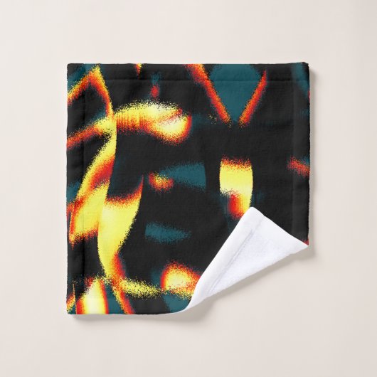 Flux brûlés jaune rouge à l'air épouvantable, spra (Gant de toilette)