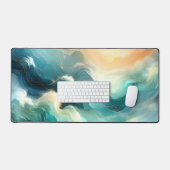Flux d'océan doré Vagues abstraites (Clavier et souris)