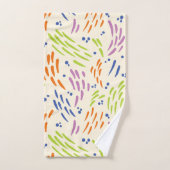 Flux en bleu, orange, violet, vert et crème (Serviette à main)
