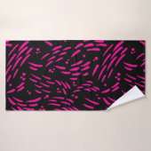 Flux en Magenta et noir (Serviette de bain)