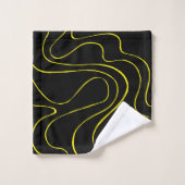 Flux et reflux 2 en noir et jaune (Gant de toilette)