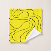 Flux et reflux 2 en noir et jaune (Gant de toilette)