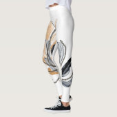 Flux Floriaux Leggings de design Noir & Or Couleur (Gauche)