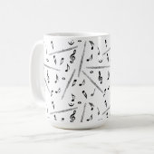 Flux Music Note Pattern Koffiemok (Voorkant links)