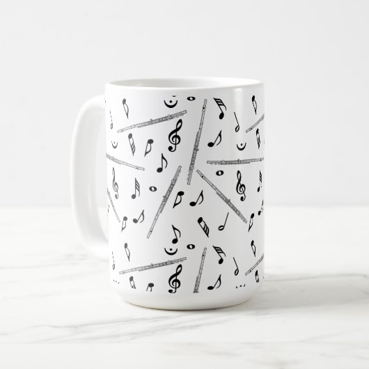 Flux Music Note Pattern Koffiemok (Voorkant links)