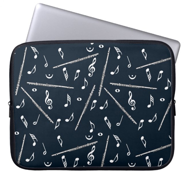 Flux Music Note Pattern Laptop Sleeve (Voorkant)