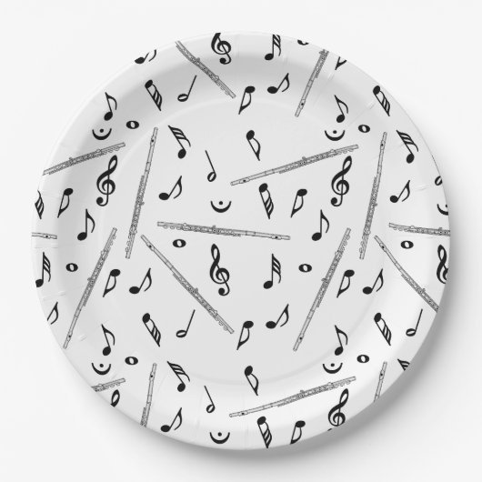 Flux Music Note Pattern Papieren Bordje (Voorkant)