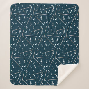 Flux Music Note Pattern Sherpa Deken