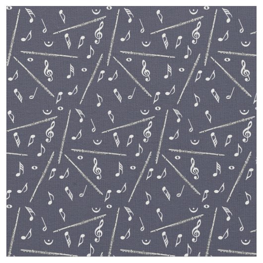 Flux Music Note Pattern Stof (Close Up)