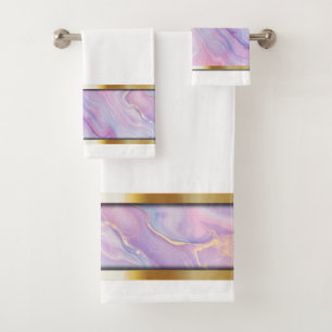Flux violet, rose et aqua avec accents or
