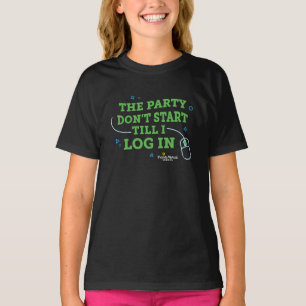 FLVS Het feest begint niet totdat ik inlog, zwart T-shirt