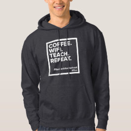FLVS-koffie. WiFi. Teach. Herhaal. Donk Gray Hoodi Hoodie