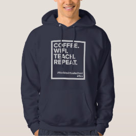 FLVS-koffie. WiFi. Teach. Herhaal. Navy Hoodie