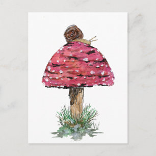 Fly Agaric Toadstool en Slak Briefkaart