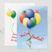 Fly-Away Ballonbundel Verjaardag Kaart (Voorkant / Achterkant)