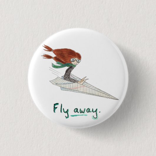 Fly Away Pin Ronde Button 3,2 Cm (Voorkant)
