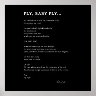 Fly baby Fly inspirerend poëzie poster