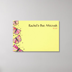 FLY Bat Mitzvah Sign-In Board (VLOEIEND) Canvas Afdruk