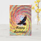 Fly Bird Birthday Kaart (Gele Bloem)