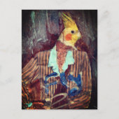 Fly Bird Mixed Media Briefkaart (Voorkant)