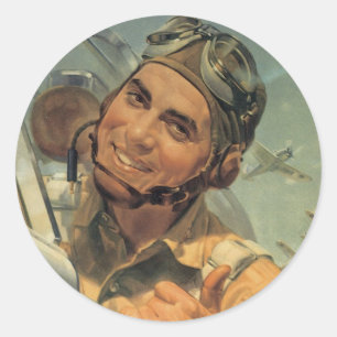 Fly Boy Pilot Stickers -  oorlogsPoster