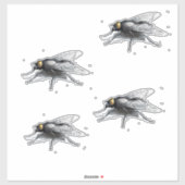 Fly Buddy 4 kleine contour stickers (Vel)