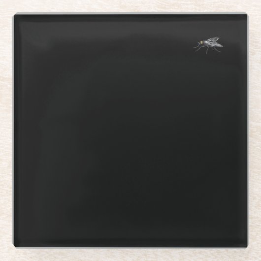 Fly Buddy Black glass onderzetter (Voorkant)
