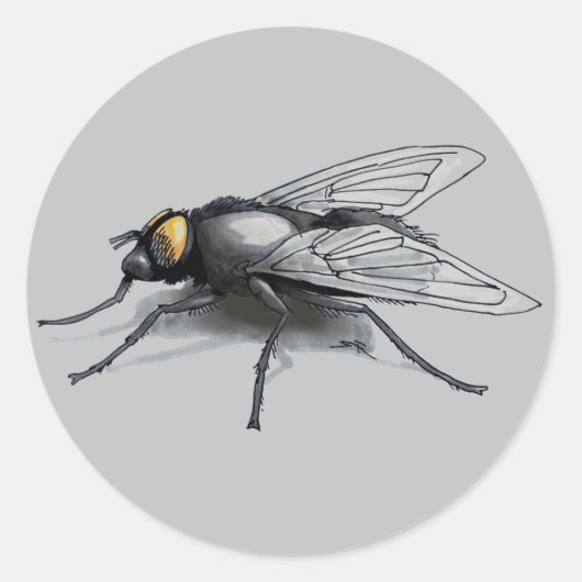 Fly Buddy grijs grote ronde stickers (Voorkant)