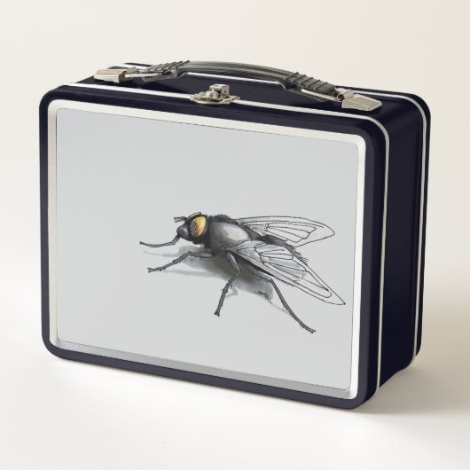 Fly Buddy zwarte en grijze lunchbox (Voorkant)