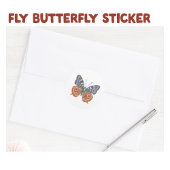 Fly Butterfly Classic Ronde Sticker