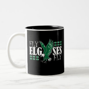Fly Elgses Fly Funny Spelling Meme Tweekleurige Koffiemok