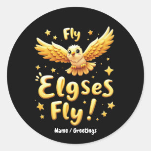 Fly Elgses Fly Inspirerend Eagle Art Ronde Sticker