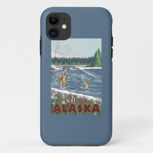 Fly Fisherman - Curry, Alaska iPhone 11 Hoesje