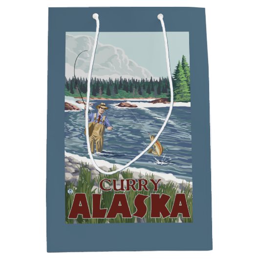 Fly Fisherman - Curry, Alaska Medium Cadeauzakje (Voorkant)