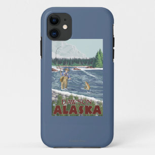 Fly Fisherman - Dawson, Alaska iPhone 11 Hoesje