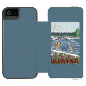 Fly Fisherman - Dawson, Alaska Incipio iPhone Portemonnee Hoesje (Agenda Open)