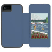 Fly Fisherman - Dawson, Alaska Incipio iPhone Portemonnee Hoesje (Agenda Open)