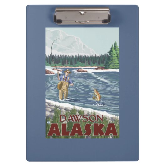 Fly Fisherman - Dawson, Alaska Klembord (Voorkant)