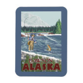Fly Fisherman - Dawson, Alaska Magneet (Verticaal)