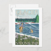 Fly Fisherman - Glacier National Park, MT Briefkaart (Voorkant / Achterkant)